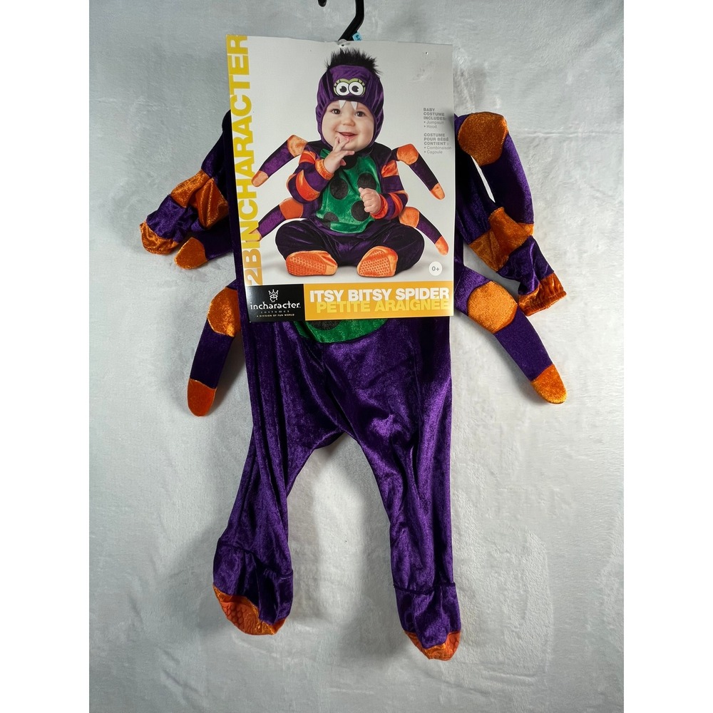 InCharacter Itsy Bitsy Spider Baby Costume Purple Orange 6-12 Months CK16010